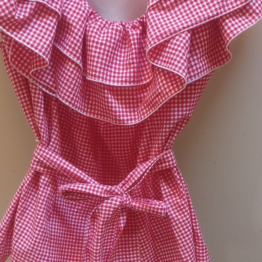 Red Gingham Ruffle Top - Picture 8 of 8